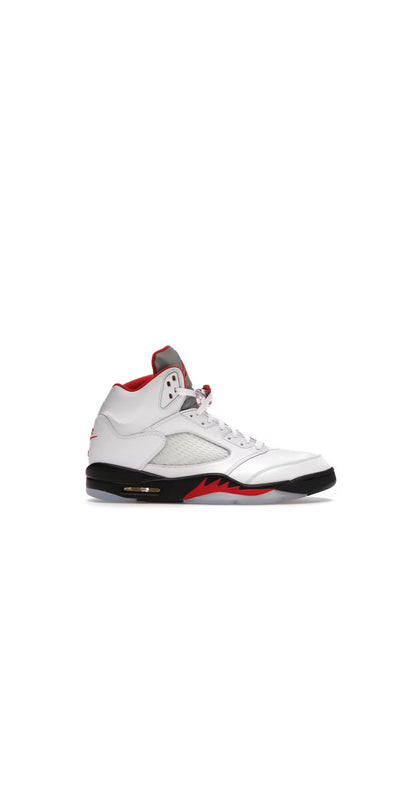 Size 10.5 (PREOWNED) Jordan 5 Fire Red Silver Tongue